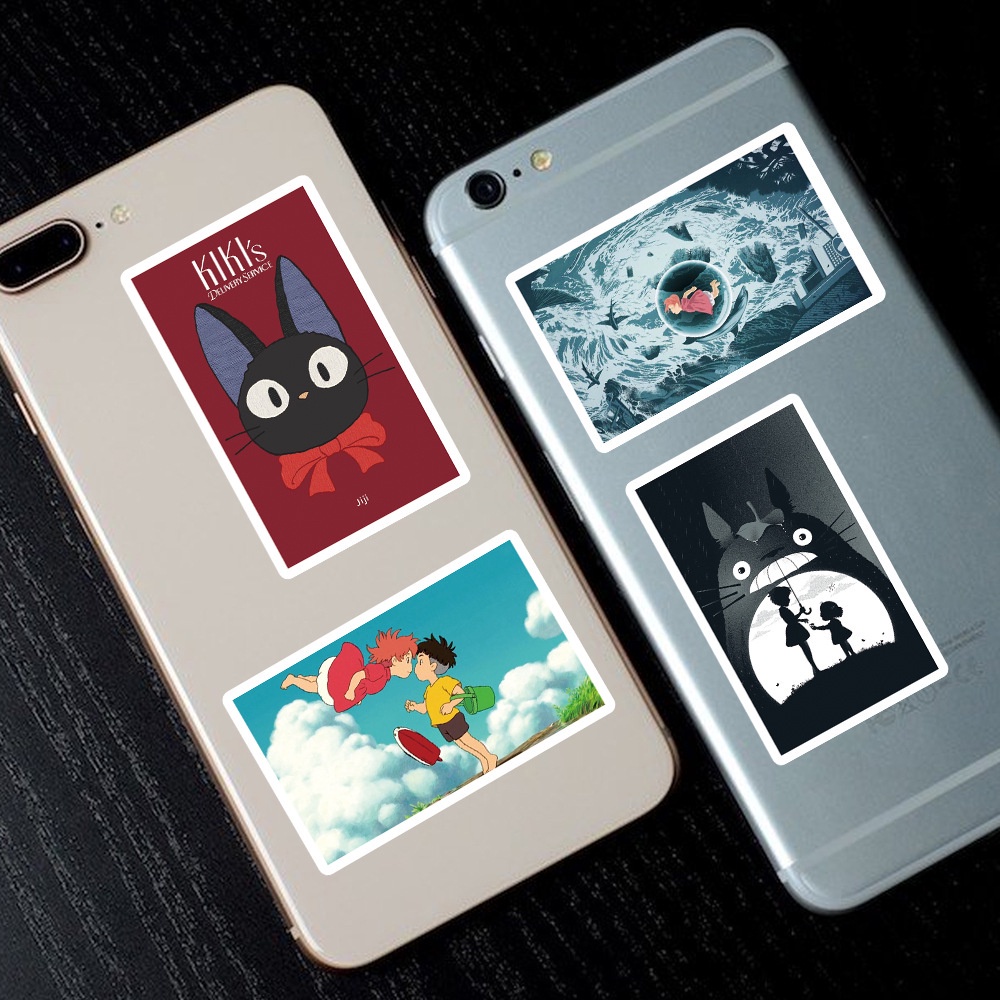Bộ 50 Miếng Dán Anime Hayao Miyazaki Cho Ván Trượt Laptop Guitar Sổ Lưu Niệm