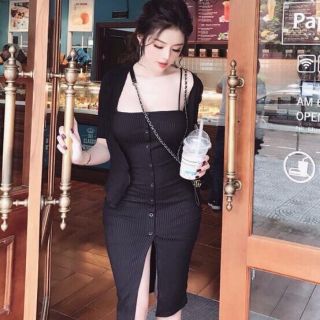 Đầm cổ vest