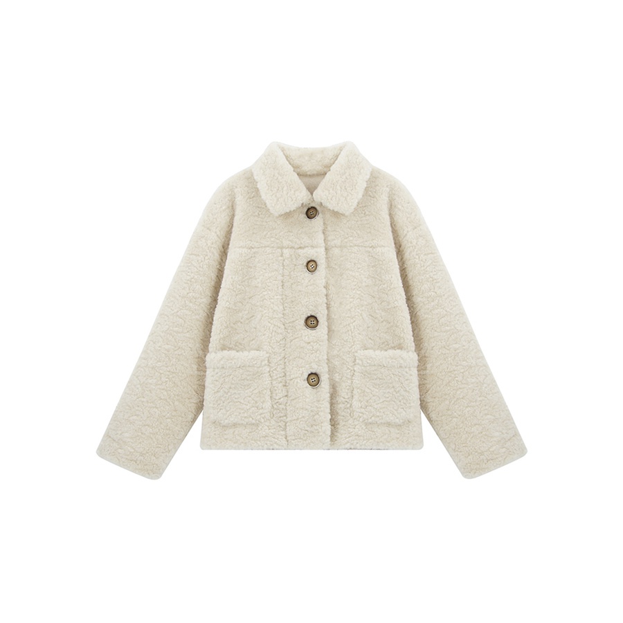 Áo khoác lông cừu dày dặn thời trang thu đông cho nữ | BigBuy360 - bigbuy360.vn