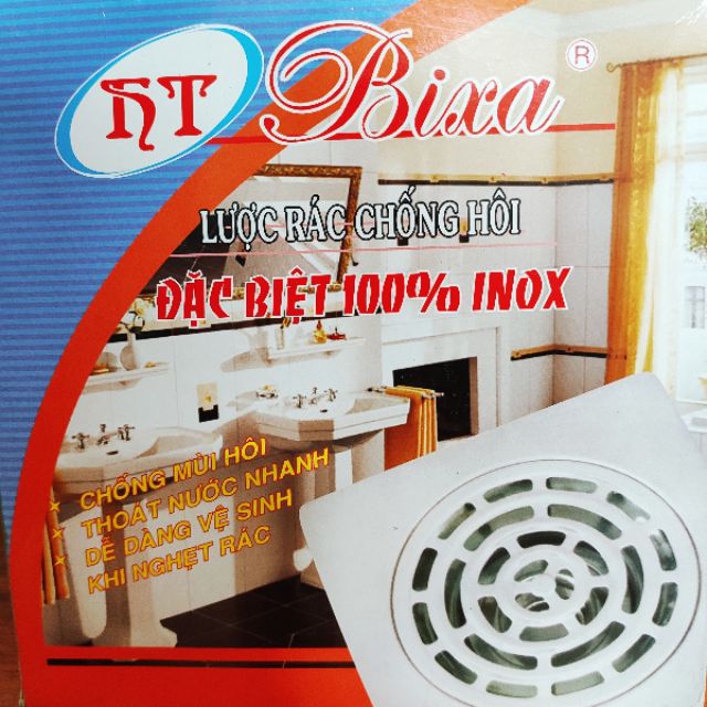 Lược rác chống hôi INOX 100% 20cm x 20cm x ∅60/ Phễu thoát nước sàn