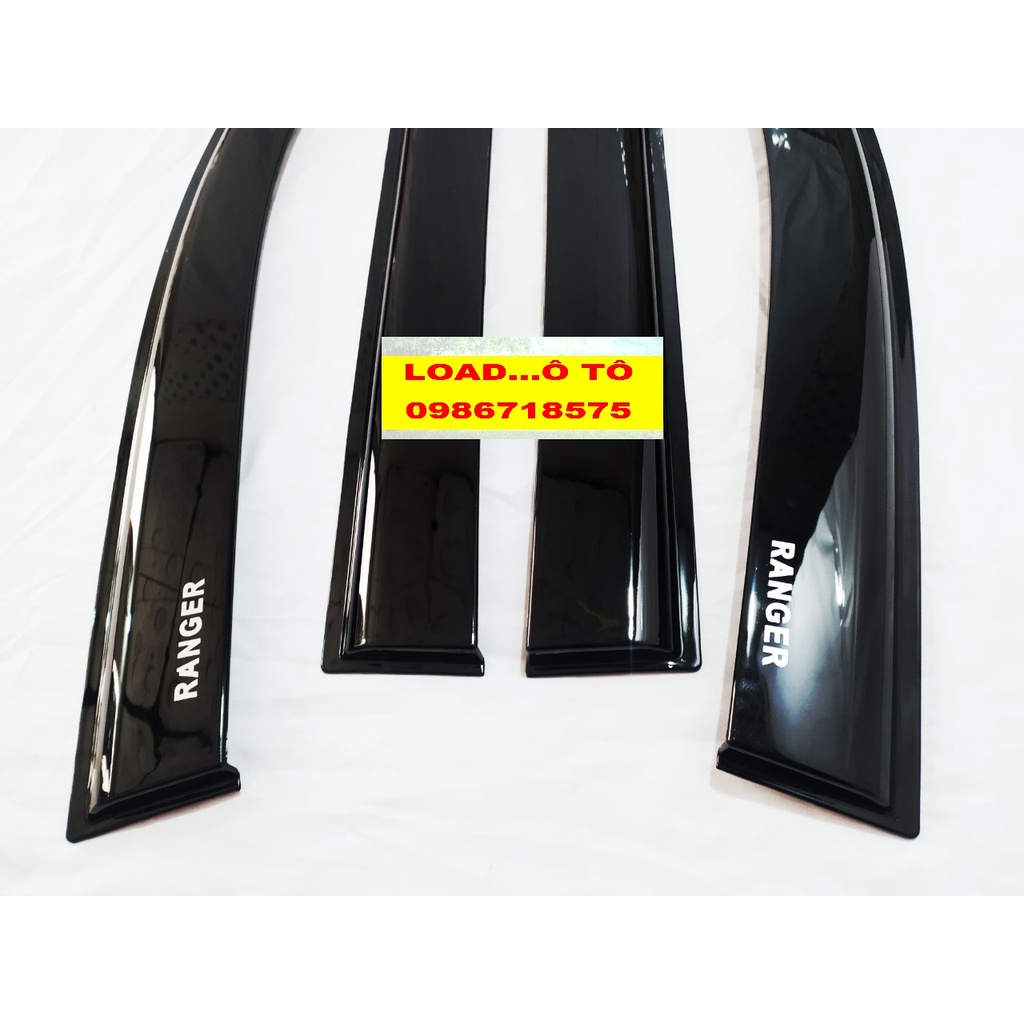 Vè Che Mưa, Viền Che Mưa Xe Ford Ranger 2023 Mẫu Mới Cao Cấp Nhựa ABS Đen