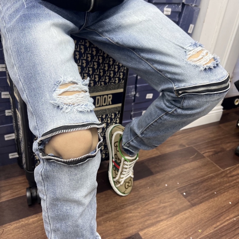 Quần Biker Rách Khoá Gối QJ152