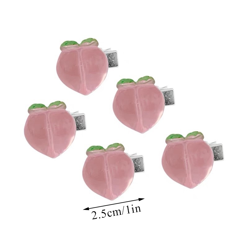 Set 5 Kẹp Tóc Mini Hình Trái Tim/Hoa Hồng/Nơ Dễ Thương