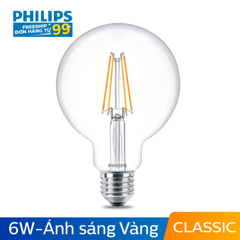 Bóng đèn Philips LED Classic 6W 2700K E27 G93 - Ánh sáng vàng