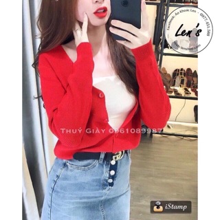 Áo len khoác cardigan basic cổ điển - 4 khuy(cúc) cài (20634#)