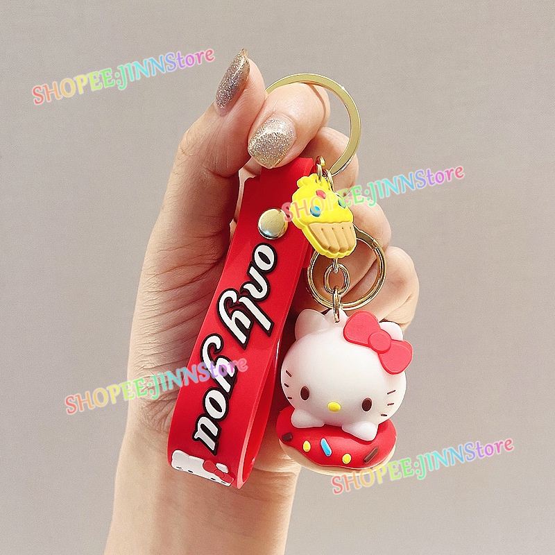 JINN Móc khóa Sanrio Melody Kuromi Kitty Cinnamoroll Phim hoạt hình Búp bê Móc khóa Quà tặng Túi Mặt dây chuyền Quà tặng