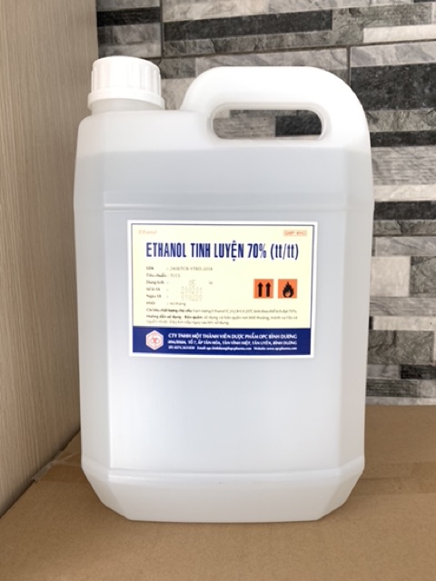 Cồn 70 độ (Ethanol 70%) sát khuẩn, tiệt trùng Can 5L - Cty Dược Phẩm OPC