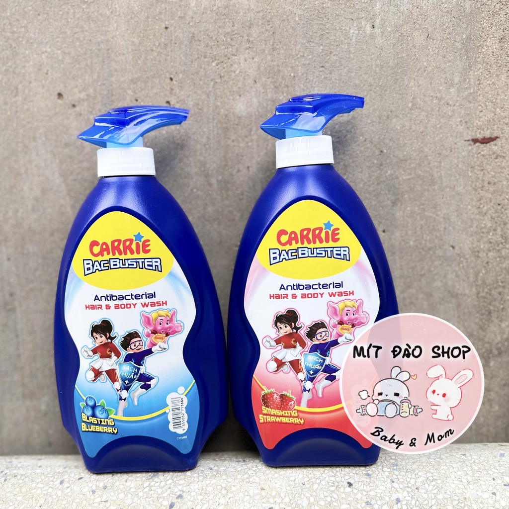 Sữa Tắm Gội Sạch Khuẩn Carrie Junior BacBuster 700G