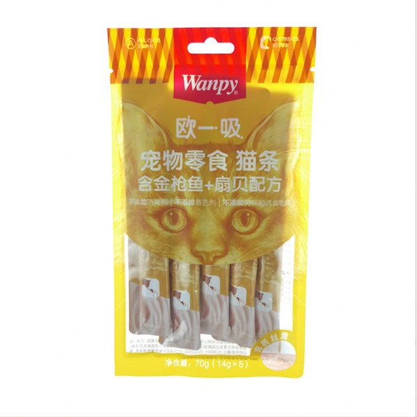 [HCM] Thanh súp thưởng Wanpy Happy 100 trộn với cung cấp dinh dưỡng và tăng trọng lượng cho mèo 5 bịch x14g