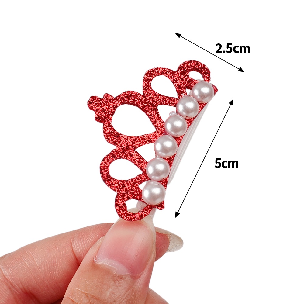 Kẹp tóc thú cưng hình vương miện đính ngọc trai cho chó mèo nhỏ