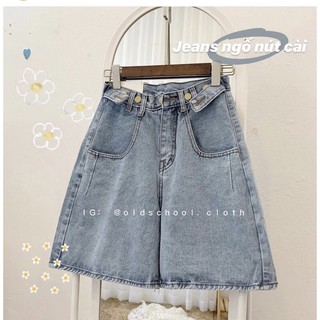 💯Quần Jeans Ngố Nút Gài