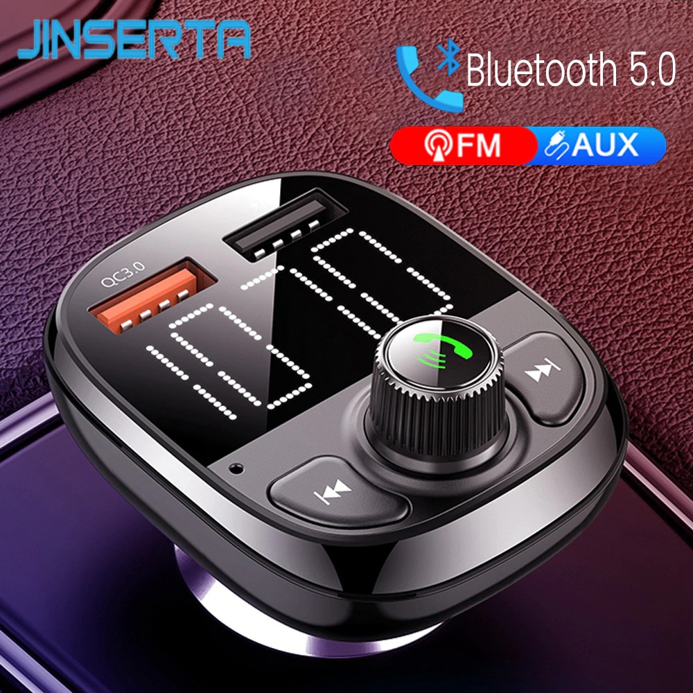 Thiết Bị Phát Tín Hiệu Bluetooth V5.0 2 Cổng Usb & Qc3.0 Cho Xe Hơi