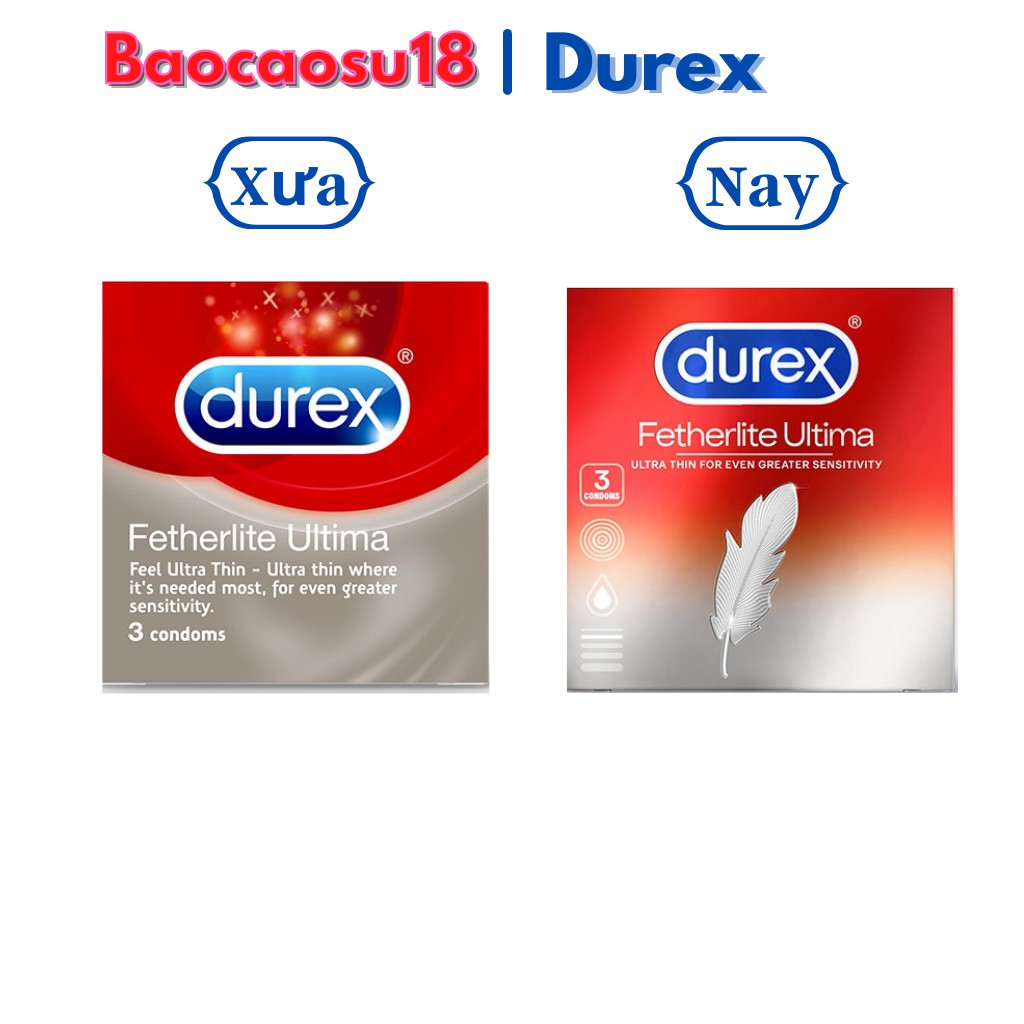Bao cao su Durex Fertherlite Ultima (3Bao/Hộp), BCS Durex Siêu mỏng cho cảm giác chân thật nhất.