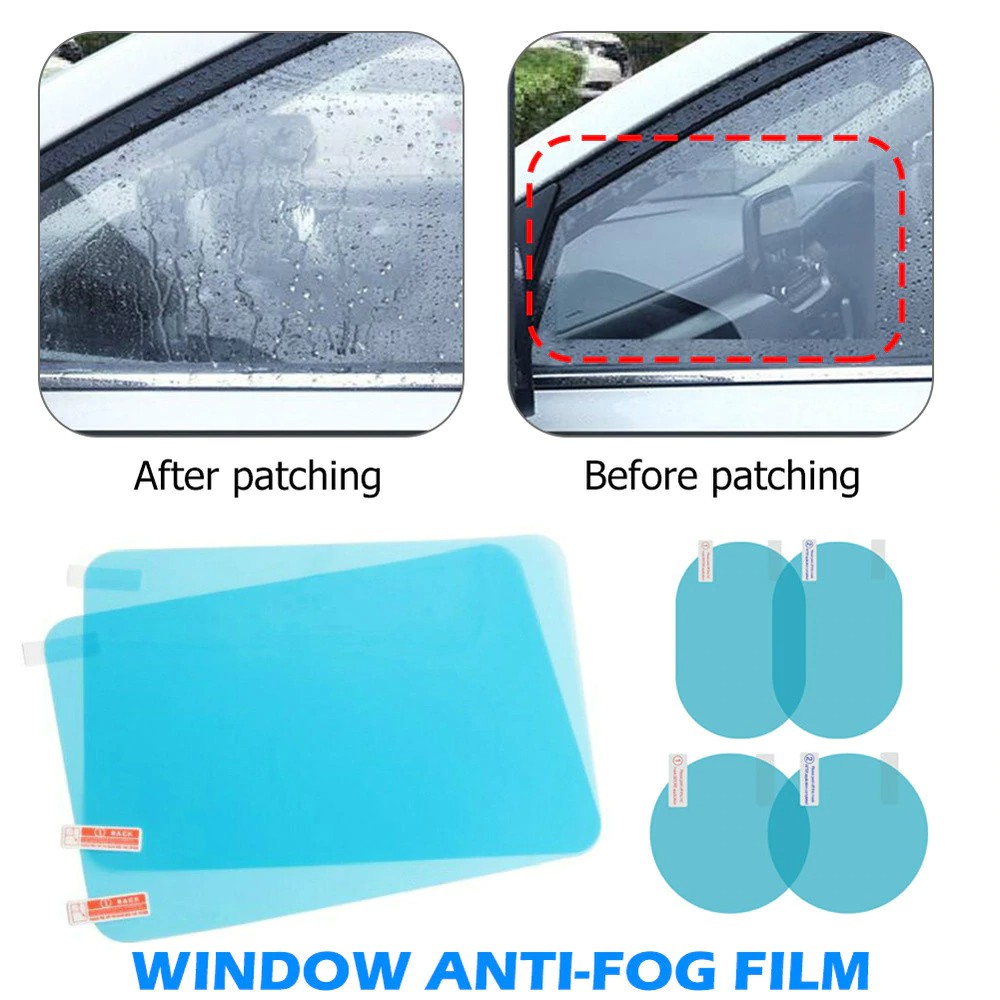 Bộ 2 Miếng Dán Kính Chiếu Hậu Hình Oval Chống Nước Mưa Tiện Dụng