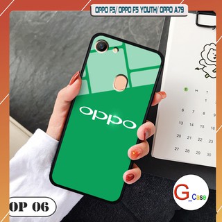 Ốp lưng Oppo F5/F5 Youth/A79-lưng kính in logo hãng điện thoại