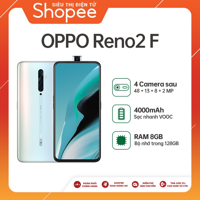 Điện thoại OPPO Reno 2F 8GB/128GB - Hàng chính hãng