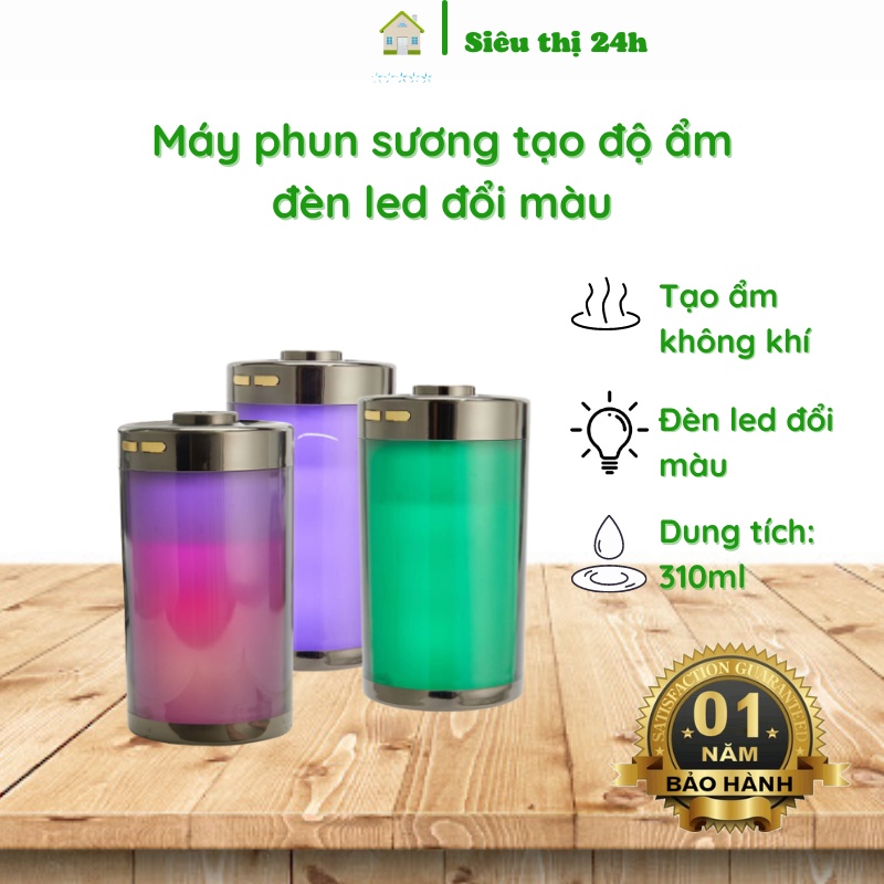 Máy phun sương tạo độ ẩm đèn led đổi màu