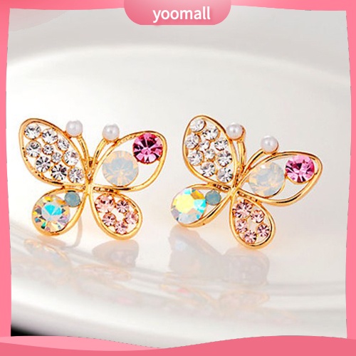 Khuyên tai hình bướm đính đá thanh lịch dành cho nữ