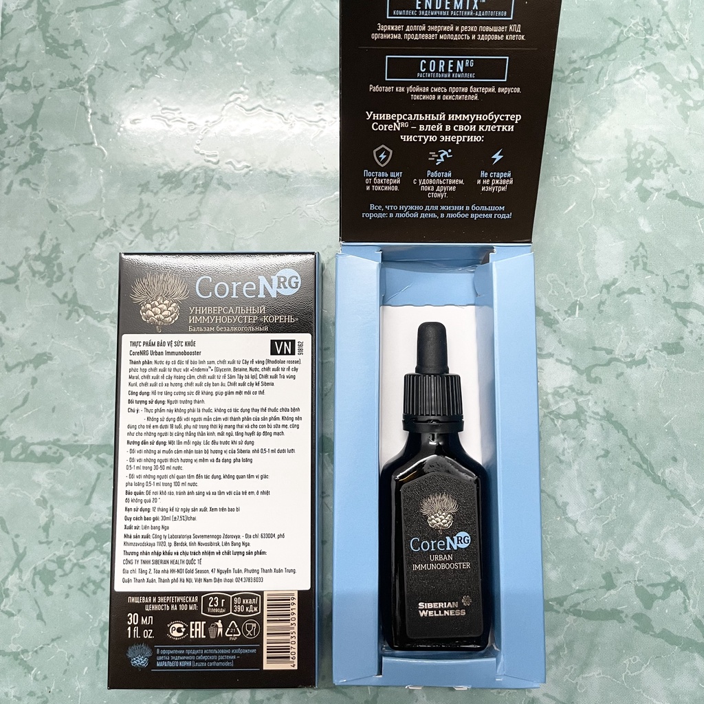 - СoreNRG Urban Immunobooster Siberian, giúp tăng sức đề kháng, giảm mệt mỏi cho cơ thể - Chai 30 ml