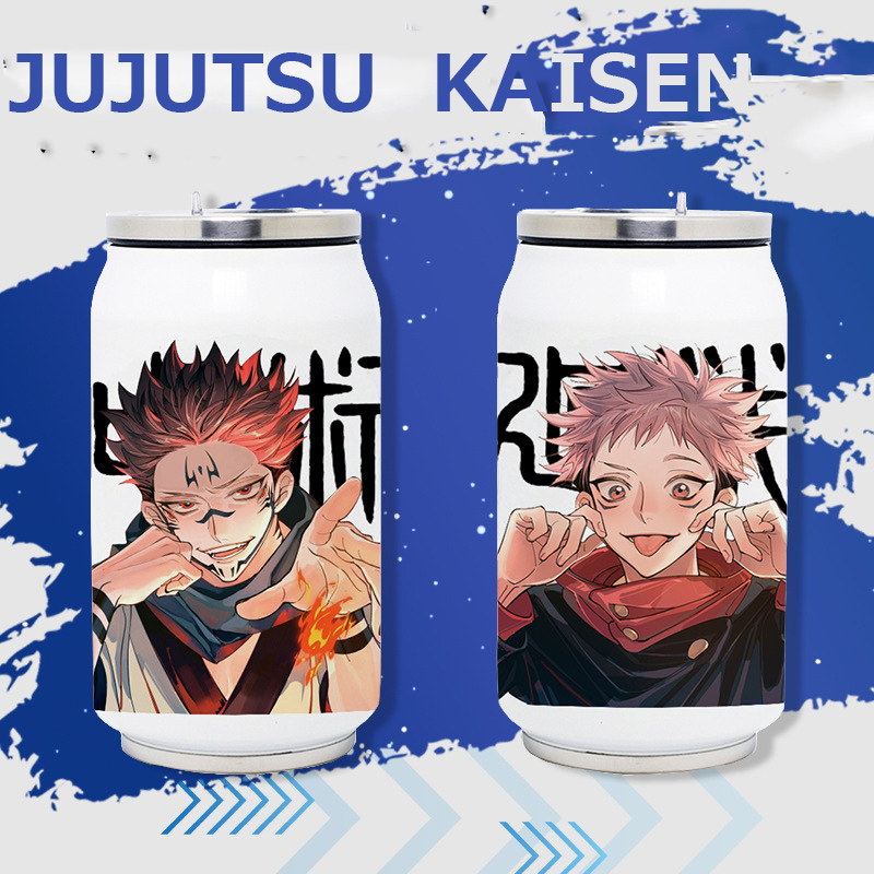Hq5 Bình Giữ Nhiệt Bằng Thép Không Gỉ 304 Hai Lớp Họa Tiết anime jujutsu kaisen gojo satoru yuji itadori 350ml qh5
