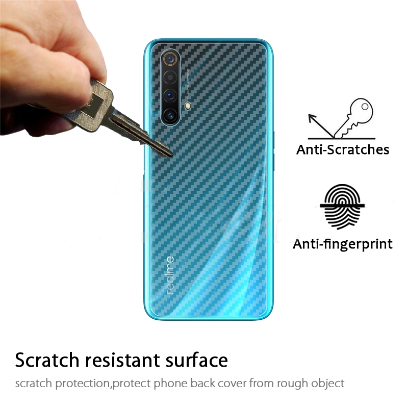 5 Miếng dán mặt lưng cacbon cho Realme Narzo 50i Prime 50A 50 GT Neo 3 GT2 Pro 2 XT X2 X50 30A Chống Bám Vân Tay bảo vệ