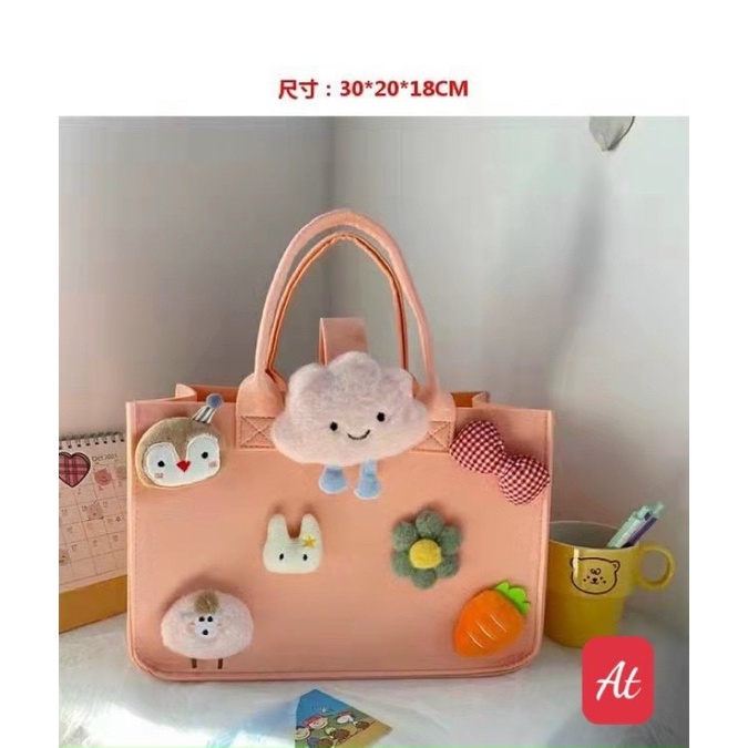 Túi Xách Tote Họa Tiết Hoạt Hình Dễ Thương