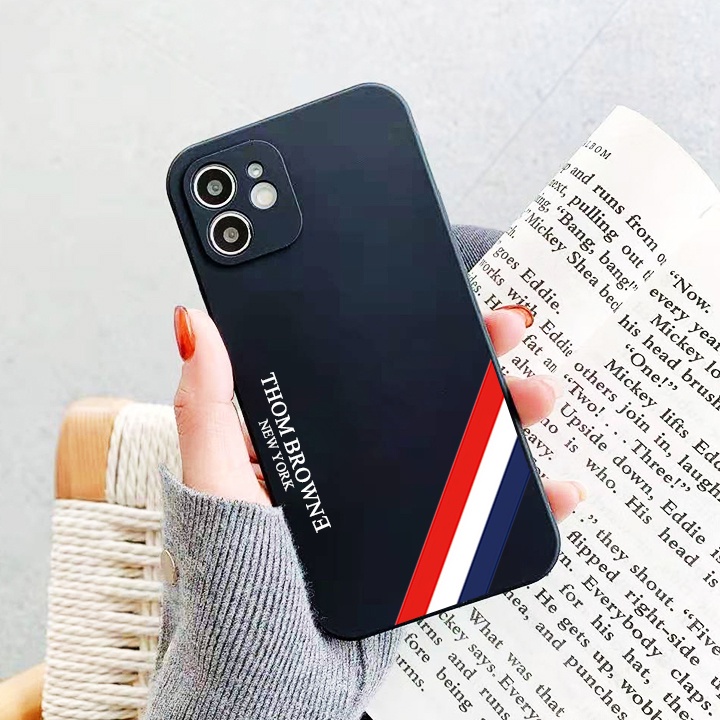 Ốp lưng IPhone BLack Cạnh Vuông Thom Browne 6/6plus/6s/6splus/7/7plus/8/8plus/x/xr/xs/11/12/13/pro/max/plus/promax