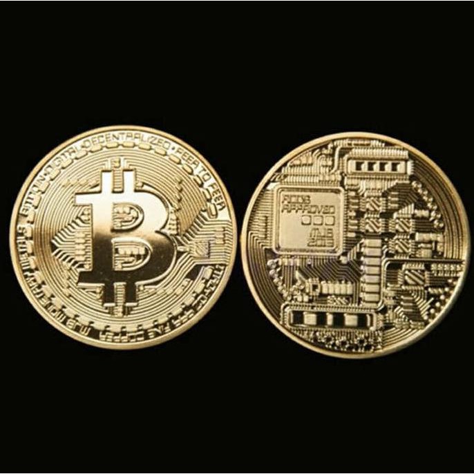 Đồng Xu Bitcoin Mạ Vàng