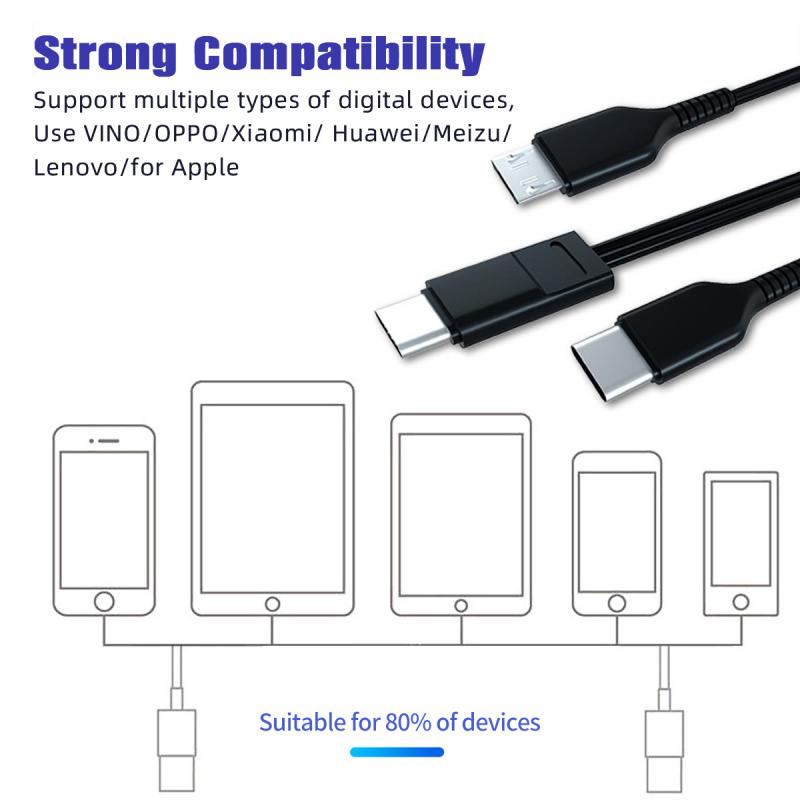 Dây cáp sạc nhanh HdoorLink USB Type-C 2 trong 1 chuyên dụng thích hợp cho điện thoại Samsung Huawei