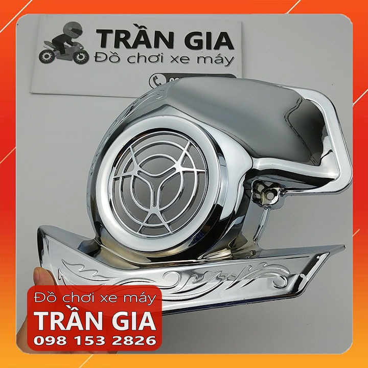 Ốp che quạt gió xe Nozza Grande năm 2019-2020-2021-2022 két nước xi inox crom- phụ kiện trang trí Yamaha