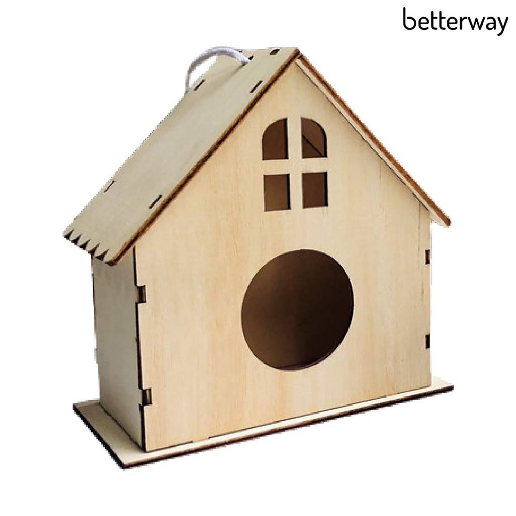 Bộ 2 Mô Hình Ngôi Nhà Gỗ Kèm Cọ Vẽ Dành Cho Trẻ Em 3-12 Tuổi Diy