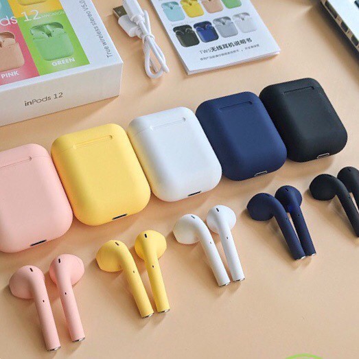 Tai Nghe Bluetooth blutooth Không dây Inpods 12 i12 giống Airpods dùng cho iphone, android có mic chống ồn giá rẻ