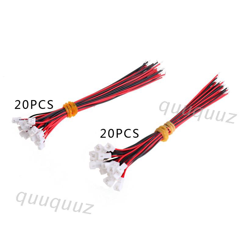 20 Cặp Dây Cáp Micro Jst Ph 1.25 2 Pin Male Female 100mm