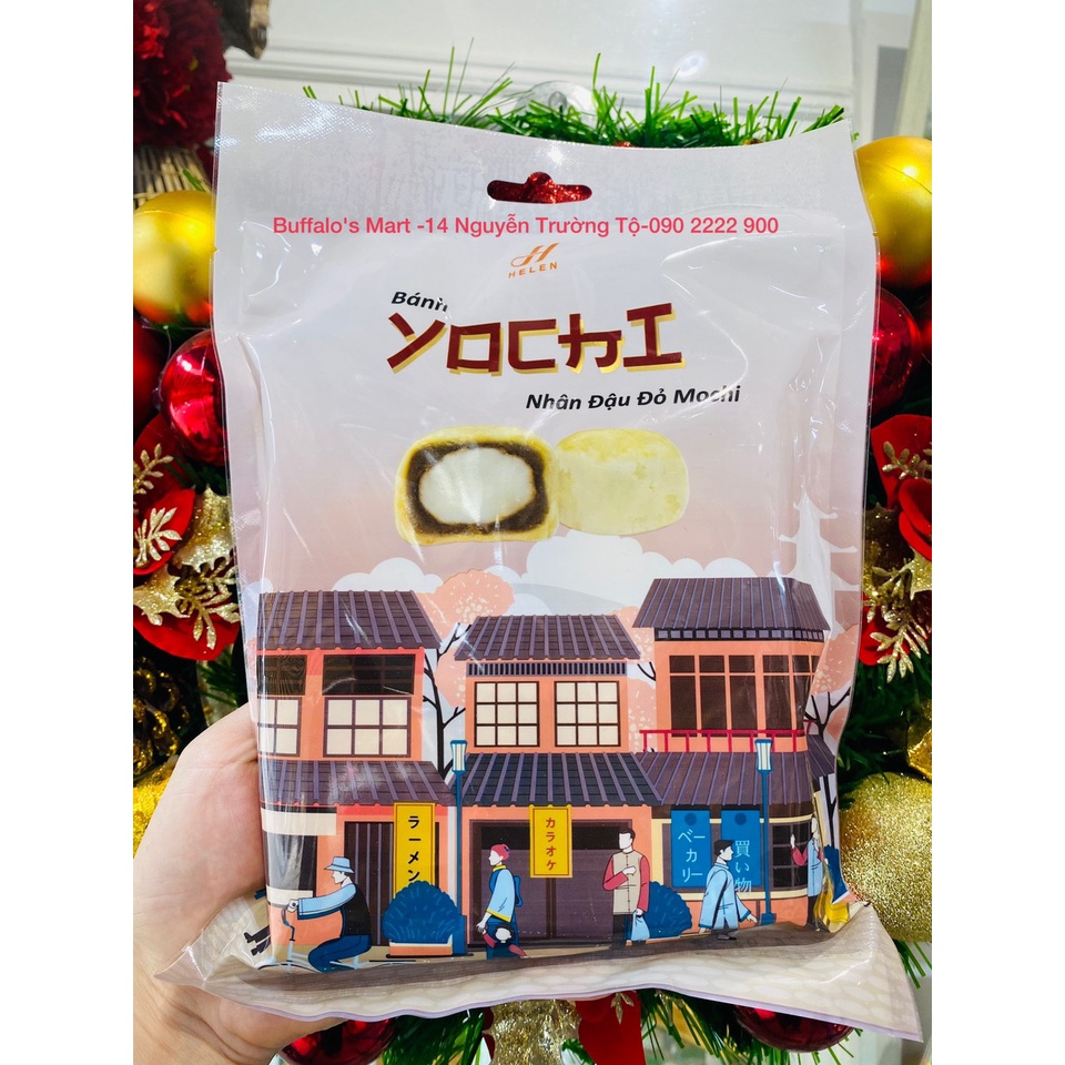 Bánh mochi nhân trứng muối,hạt sen, đậu đỏ Yochi 240G