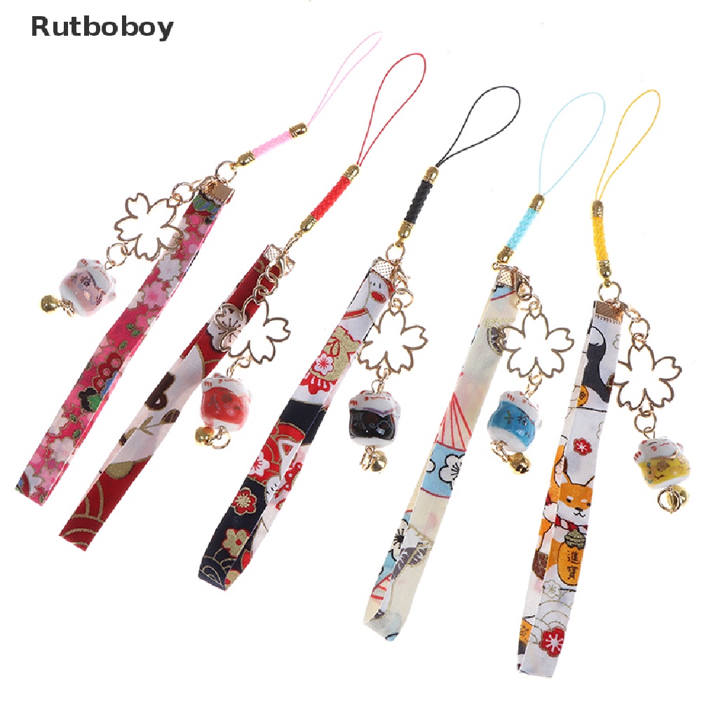 [Rut] Phone Strap Lanyards Daisy Flower Cat Bell Mobile Phone Hang Rope Charm Decor VN551