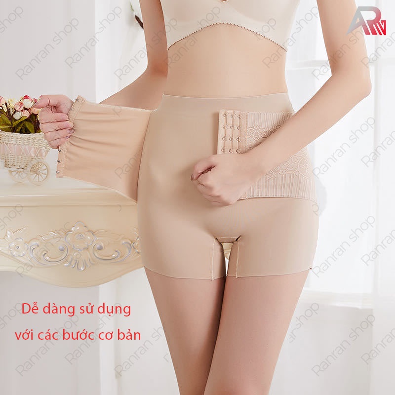 Quần Gen Đùi Nịt Bụng Thun Lạnh, Gen Nịt Bụng Cạp Cao Chính Hãng RANRAN 802L