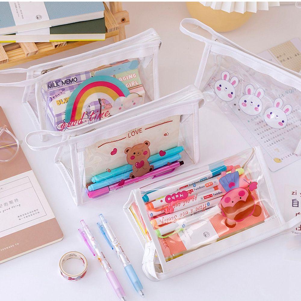 Túi Đựng Đồ Trang Điểm Bằng PVC Trong Suốt Họa Tiết Hoạt Hình Ốp