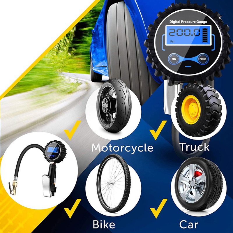 Máy Bơm Hơi Lốp Xe Kỹ Thuật Số 0.1 Độ Phân Giải 200P