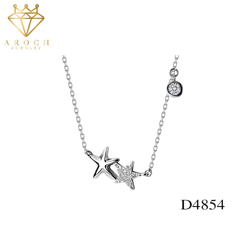 Dây chuyền bạc Ý s925 couple ngôi sao 5 cánh D4854 - AROCH Jewelry