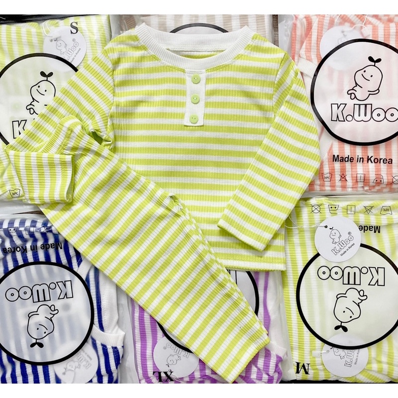 BỘ THUN GÂN KẺ SIÊU MỀM ĐẸP CHO BÉ