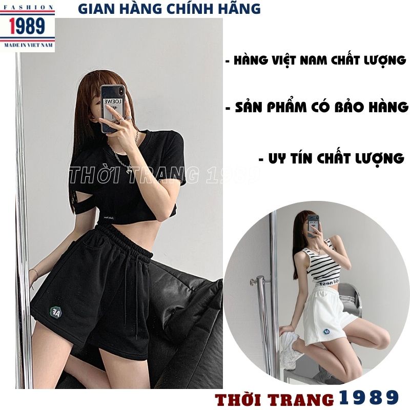 Quần short đùi nữ thể thao FA -cạp chun chất cottong ulzzang -PHƯƠNG VŨ 1989