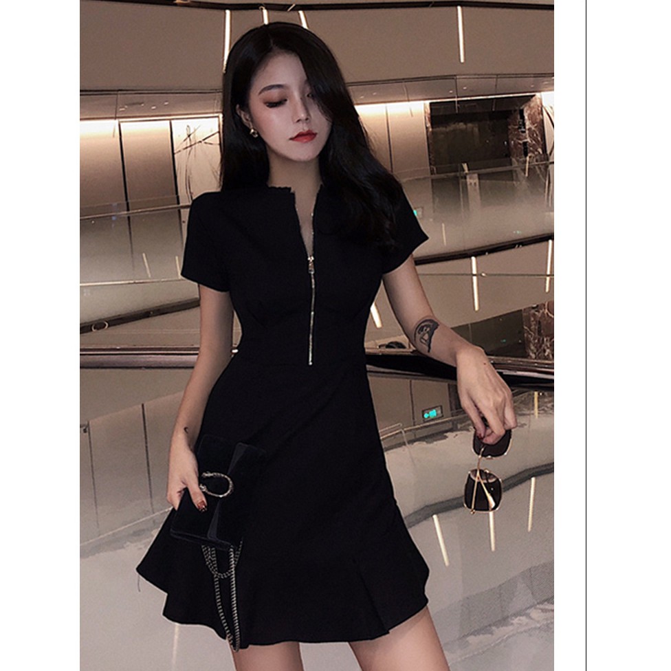 Đầm Nữ Tay Lửng Cổ Chữ V Màu Trơn Thời Trang Quyến Rũ | BigBuy360 - bigbuy360.vn