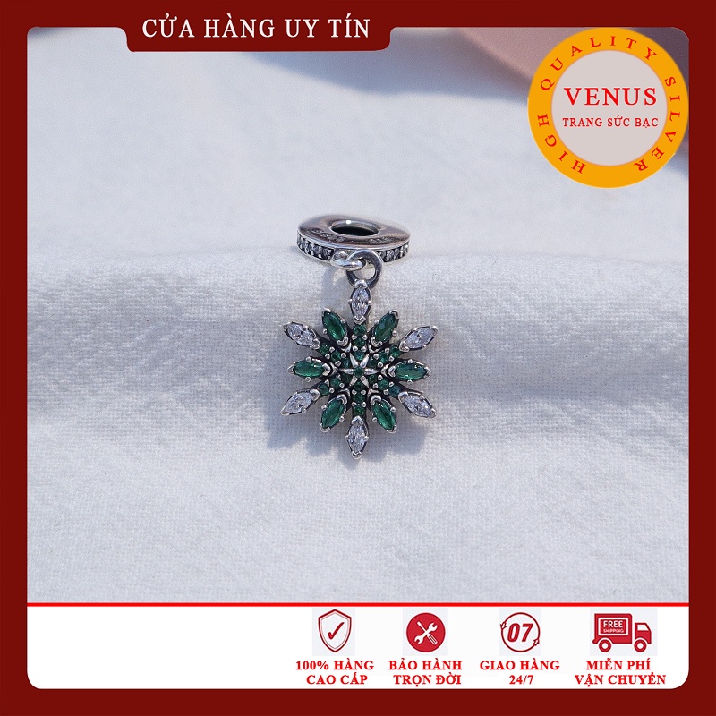 [Charm bạc 925 cao cấp] Charm treo bông tuyết- Mã sản phẩm VENUSBT