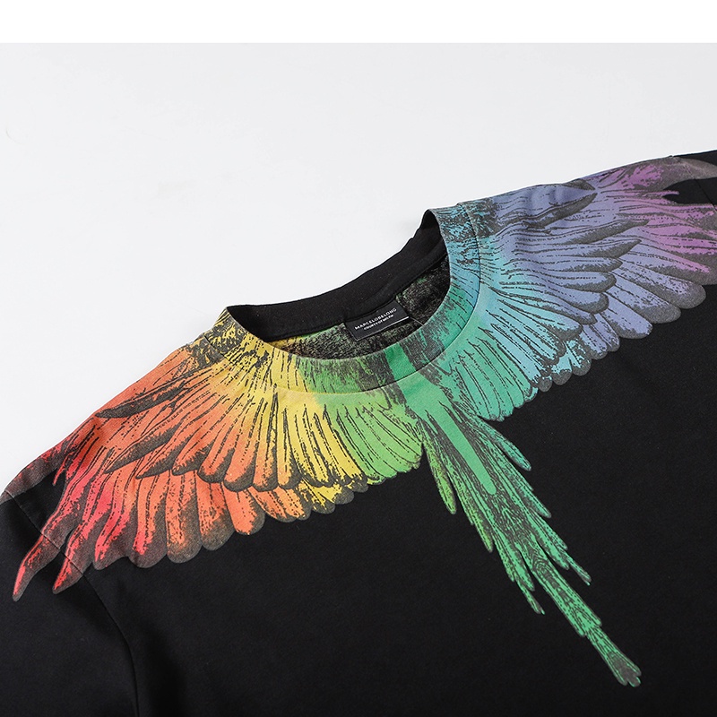 Áo Thun Cotton Plus Size In Hình Đôi Cánh Màu Sắc Cổ Điển Dành Cho Nam Và Nữ