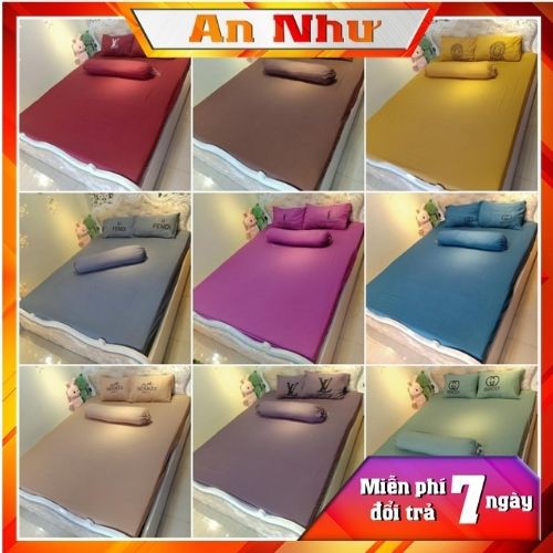 Bộ ga giường 💖m6/m8/2m💖 ga gối cotton đũi, ga trải giường + 2 vỏ gối nằm An Như Bedding | BigBuy360 - bigbuy360.vn