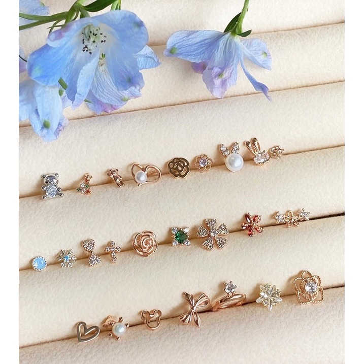 Hoa tai, bông tai hoa hàn quốc, thanh lịch, tinh tế