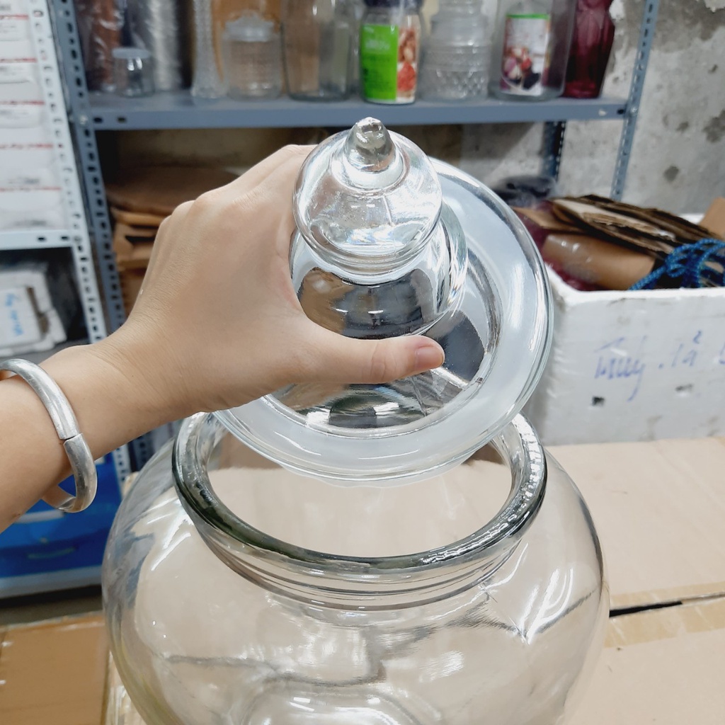 Bình thủy tinh sẵn vòi sang trọng, tiện chiết rót - HD72  dung tích 7L/10L (không kèm chân đế)