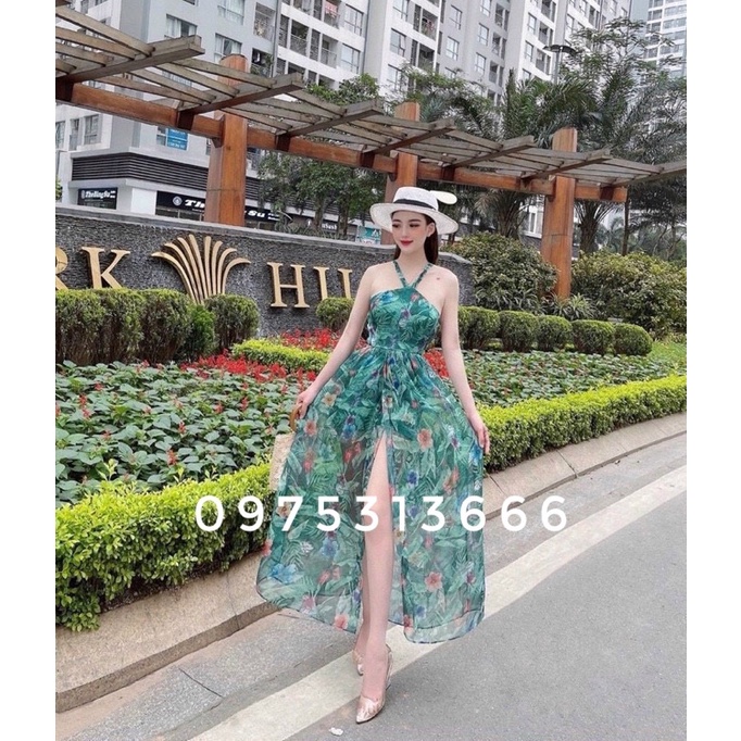 Váy Maxi, Đầm Maxi Đi Biển V911, Họa Tiêt Hoa Chất Voan, Xẻ Tà, Hack Dáng, Khoe Chân Dài Miên Man, Lên Form Cực Chuẩn