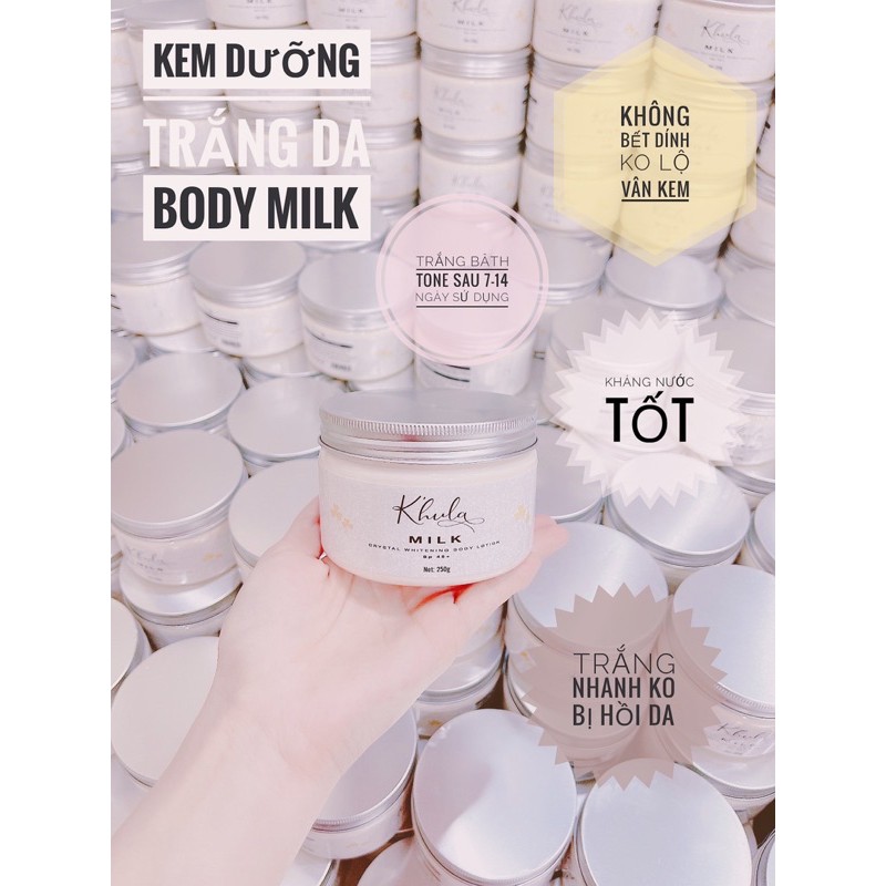 Kem dưỡng trắng da body K'HULA MILK, hộp 300gr, không bết rít, không lộ vân kem, hàng chính hãng Huyền Milk Boutique