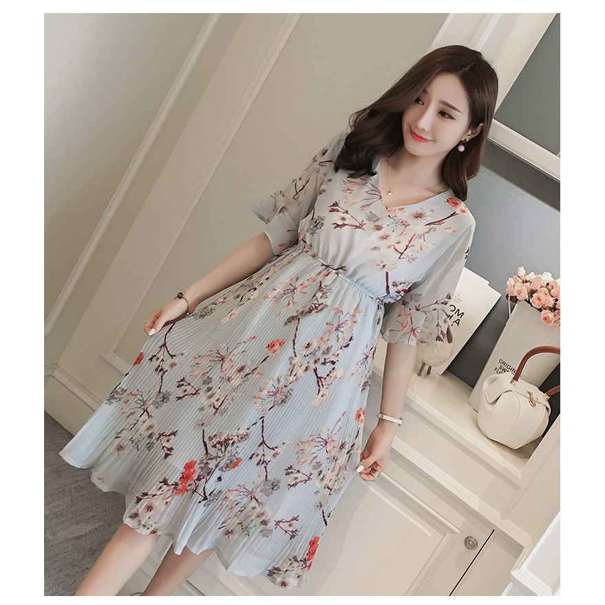 Đầm Bầu Voan Hoa